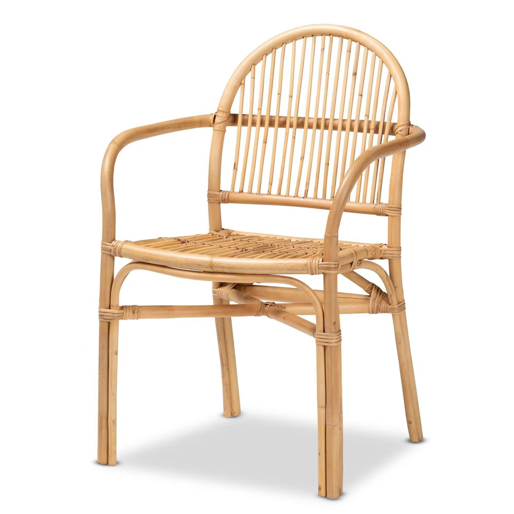 Tugera Rattan Dining Chair Natural/Brown - Baxton Studio | Target
