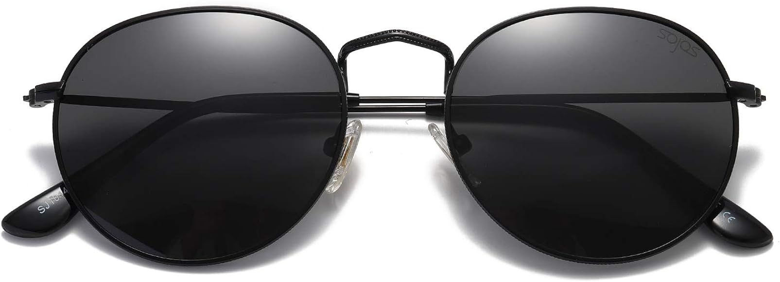 SOJOS Polarized Sunglasses Classic Small Round Metal Frame for Women Men SJ1014 | Amazon (US)