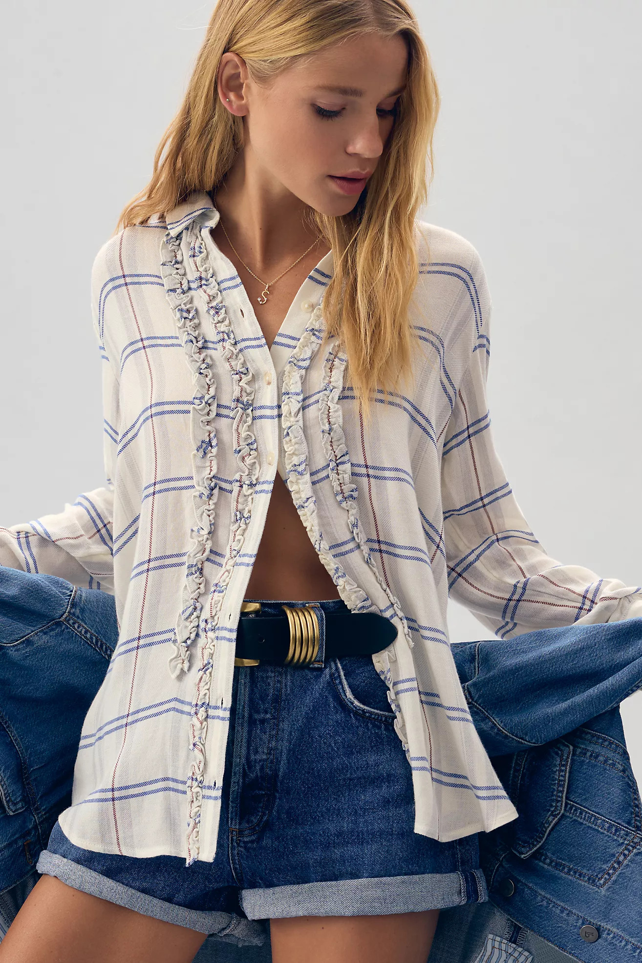 Pilcro Tuxedo Buttondown Shirt | Anthropologie (US)