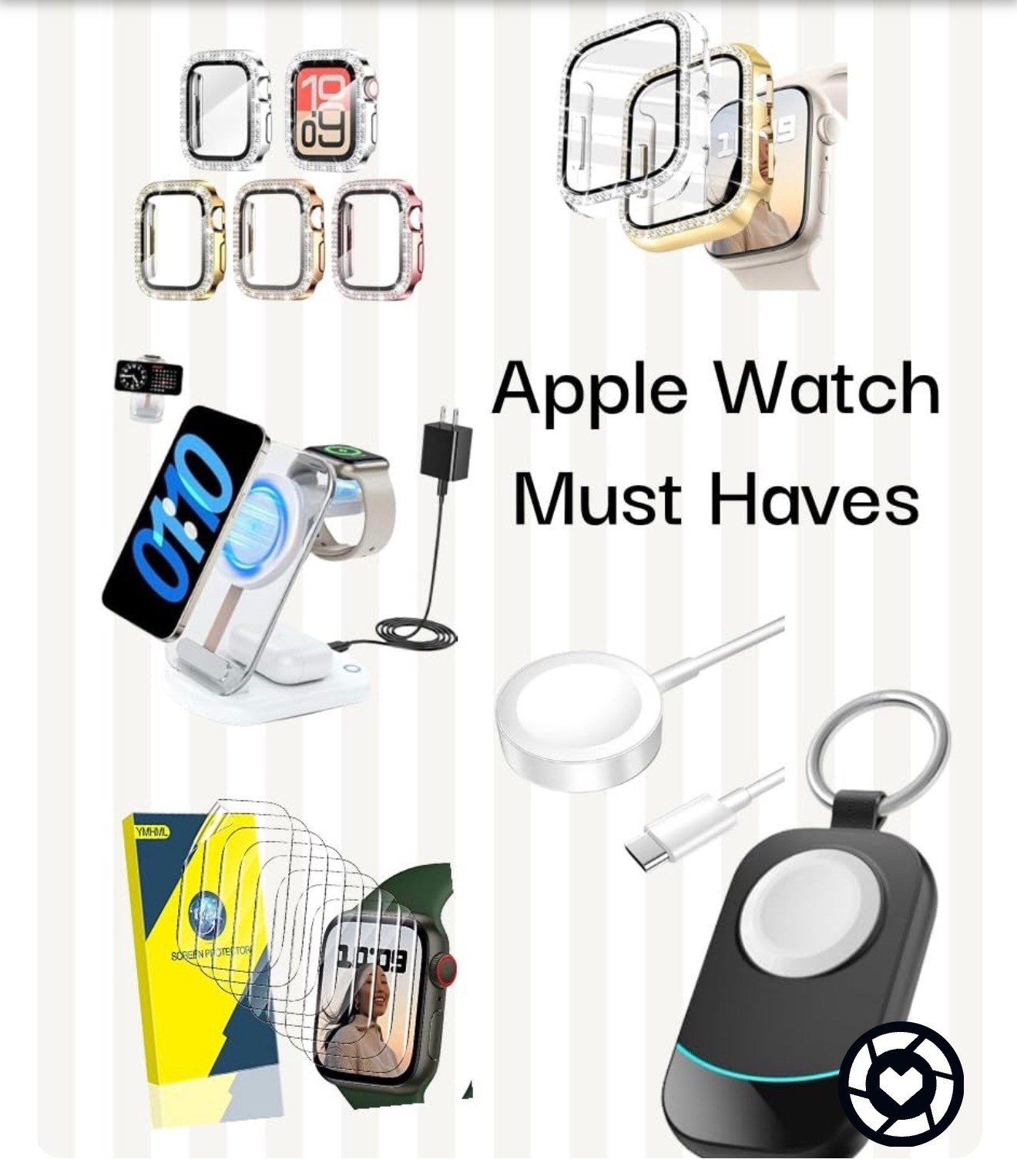 If you just got an Apple Watch (or want to upgrade yours), these accessories are game changers:

• Bling protective cases (adds sparkle + protects)
• Screen protectors
• 3-in-1 charging station
• Magnetic fast charger
• Portable keychain charger for on-the-go

Practical but still cute. We love a little tech glow-up 😌

Everything is linked here for easy shopping 🛍️

#LTKFinds
#LTKUnder50
#LTKStyle
#LTKTech
#AppleWatchAccessories
#TechMustHaves
#AmazonFinds
#MomLifeEssentials
#EverydayEssentials

#LTKOver40 #LTKActive
