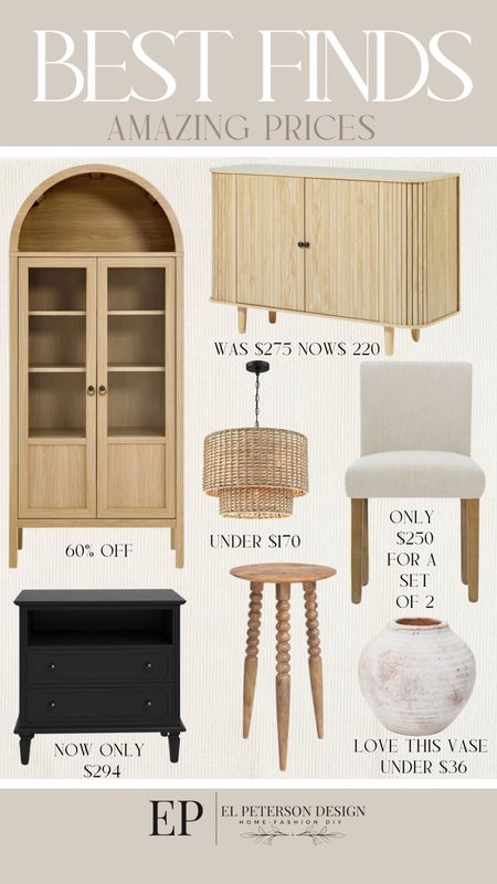 Sideboard
Arch cabinet
Nightstand 
Accent table
Vase
 dining chair
Pendant light


#LTKSaleAlert #LTKHome