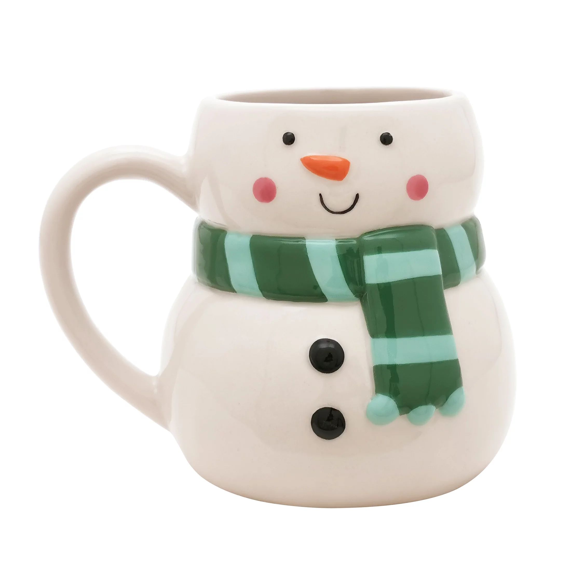 Holiday Time White Snowman Mug, 12 fl oz, Stoneware Ceramic, 12 Fluid Ounces - Walmart.com | Walmart (US)