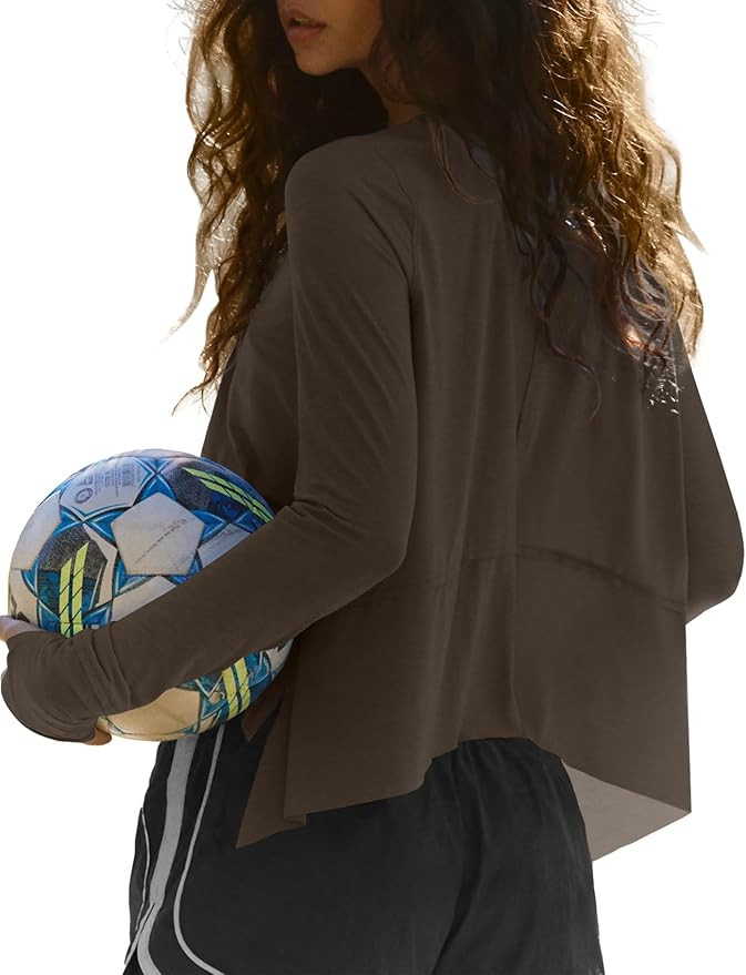 Darong Cotton Long Sleeve Workout Shirts for Women Loose Fit Athletic Yoga T-Shirts Casual Slouch... | Amazon (US)