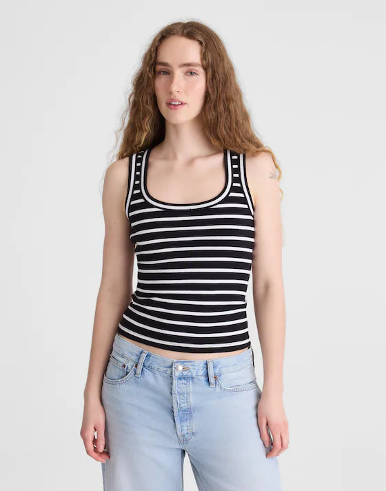 The '90s Scoopneck Tank in Compact Cotton | Madewell