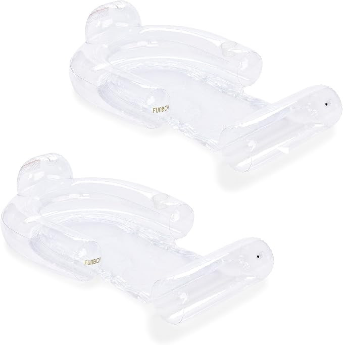 FUNBOY Clear Inflatable Mesh Pool Float 2-Pack 2-in-1 Pool Chair Float & Mesh Water Hammock 53"Po... | Amazon (US)