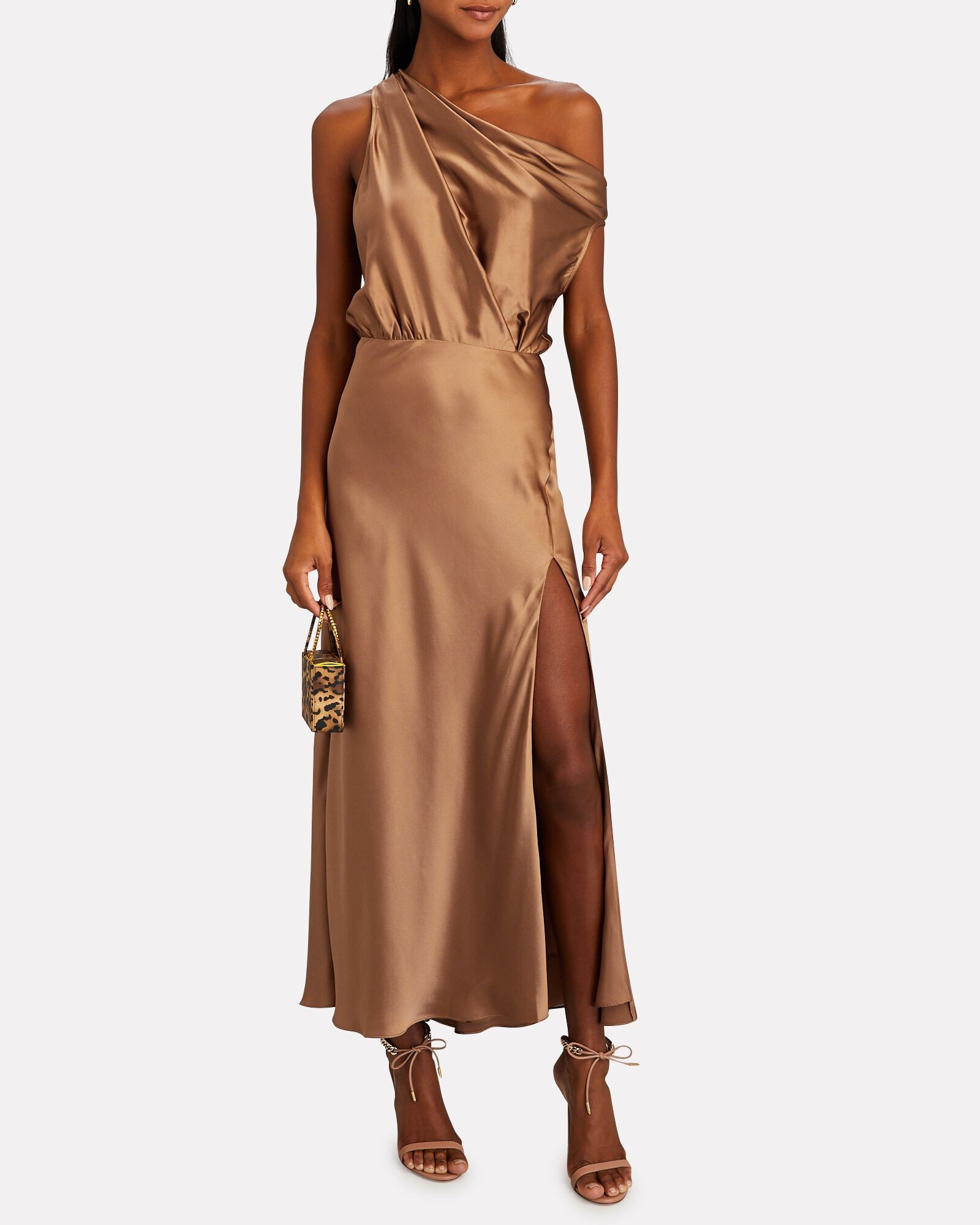 Off-The-Shoulder Silk Maxi Dress | INTERMIX