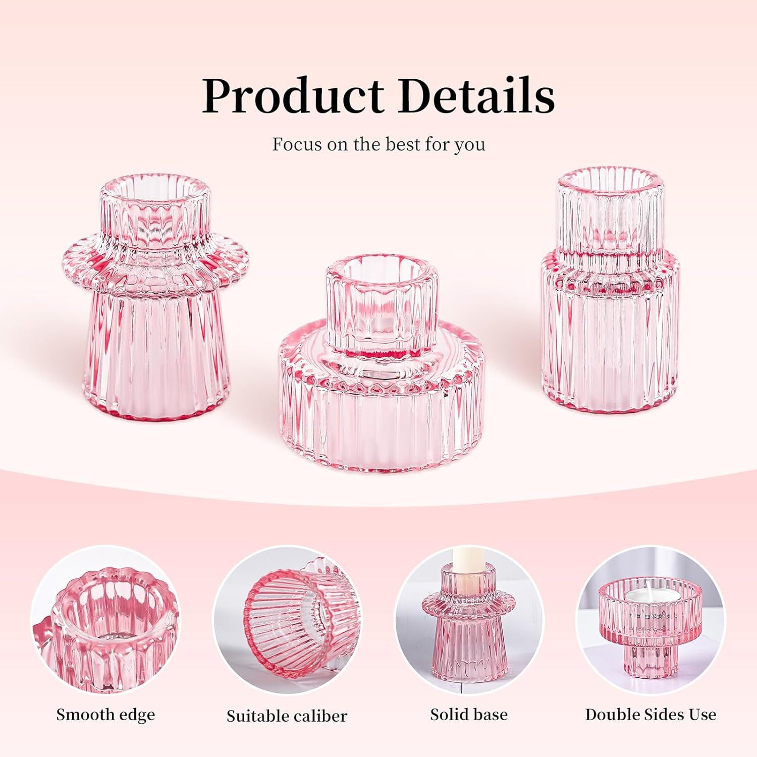 Taper Votive Candle Holder for Pillar Candles Tealight, Candlestick Holder for Wedding Christmas ... | Amazon (US)