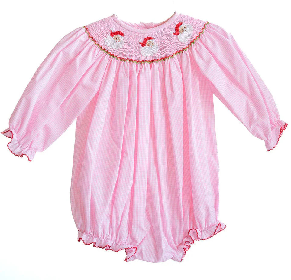 Ruth and Ralph Santa Claus Smocked Birdie Bubble | JoJo Mommy