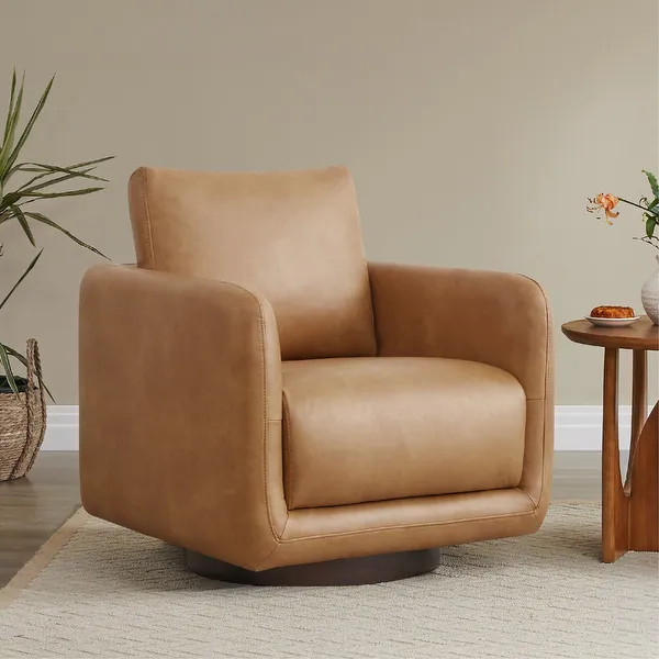 Spruce & Spring Rebecca Swivel Accent Chair Armchair with Back Cushion - Bed Bath & Beyond - 4059... | Bed Bath & Beyond