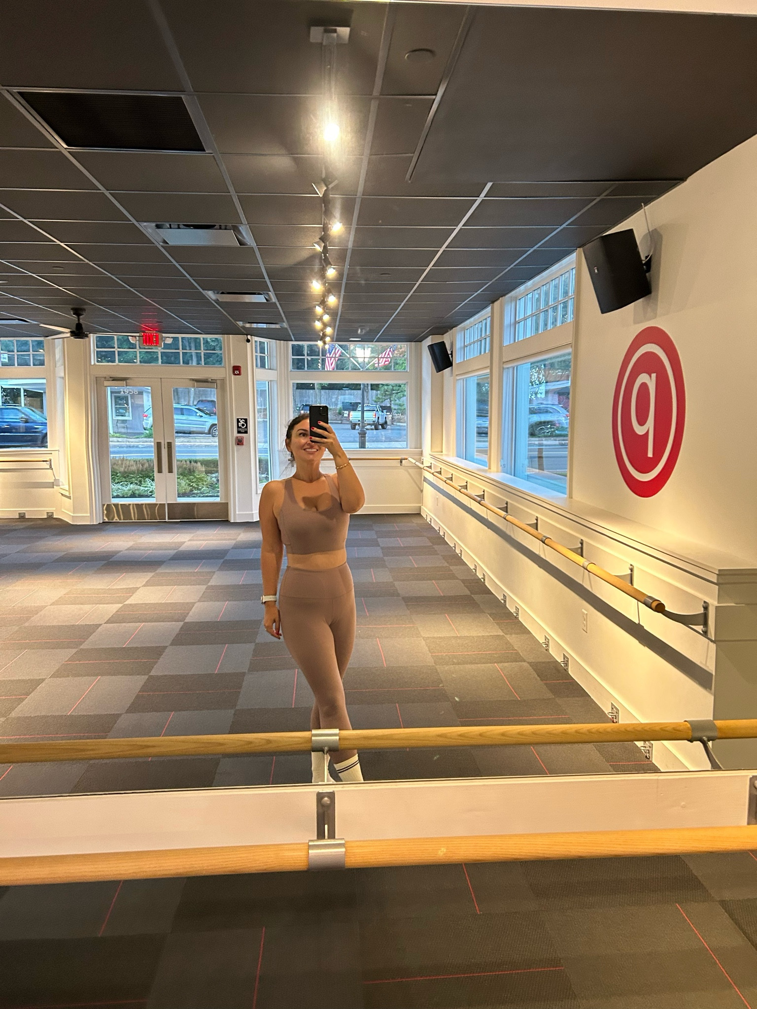 Kicking off the weekend at pure barre in the new mauve revive set 
