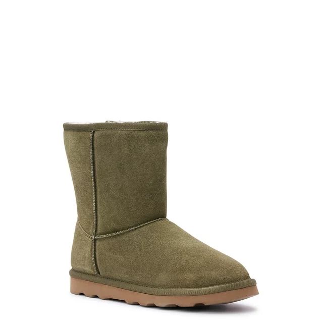 Time and Tru Women's Genuine Suede Boots, Wide Width Available | Walmart (US)