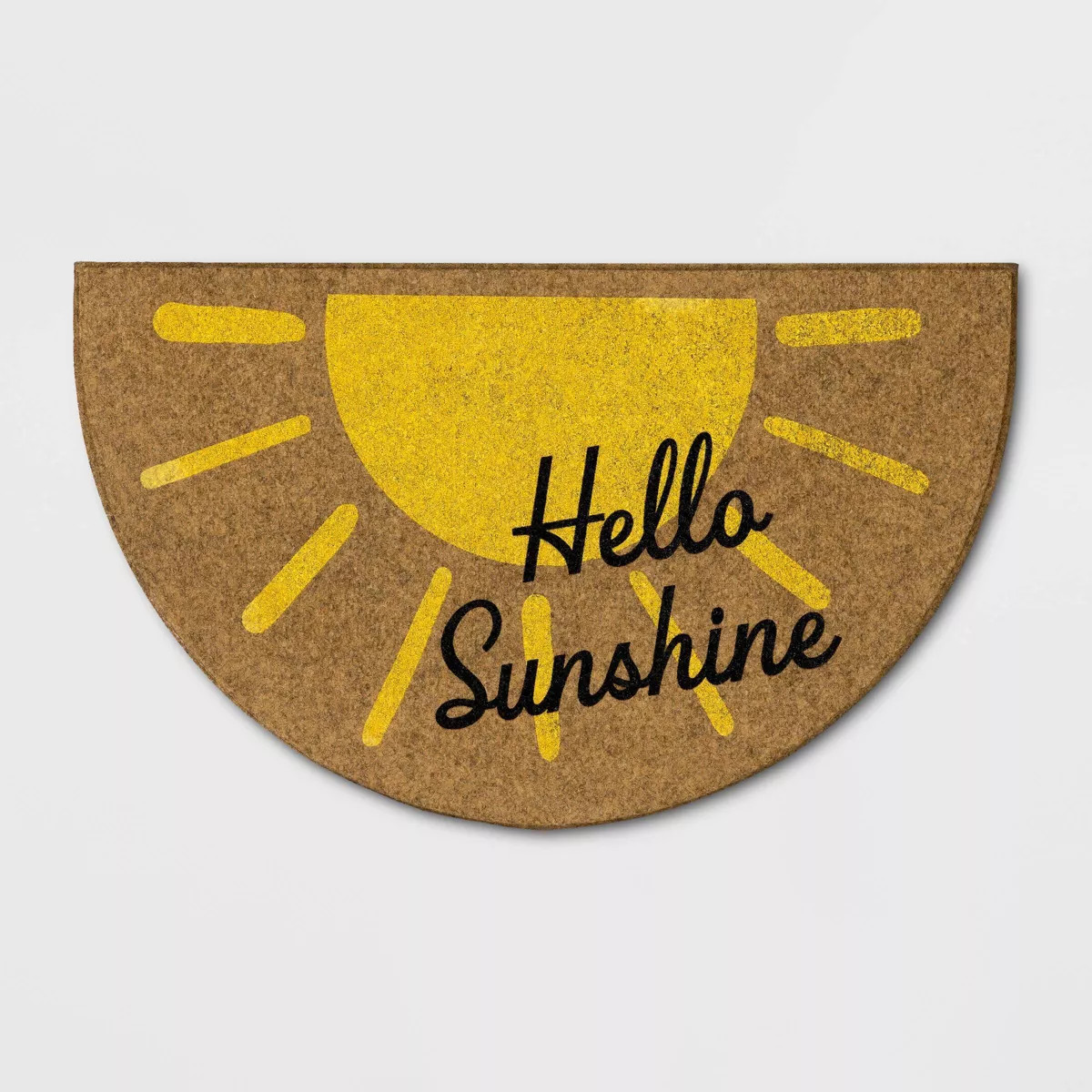 1'6"x2'6" Hello Sunshine Half-Circle Faux Coir Doormat Yellow - Sun Squad™ | Target