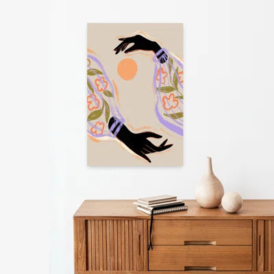 Contemporary Art Colorful Contemporary Flower Art | Wayfair North America