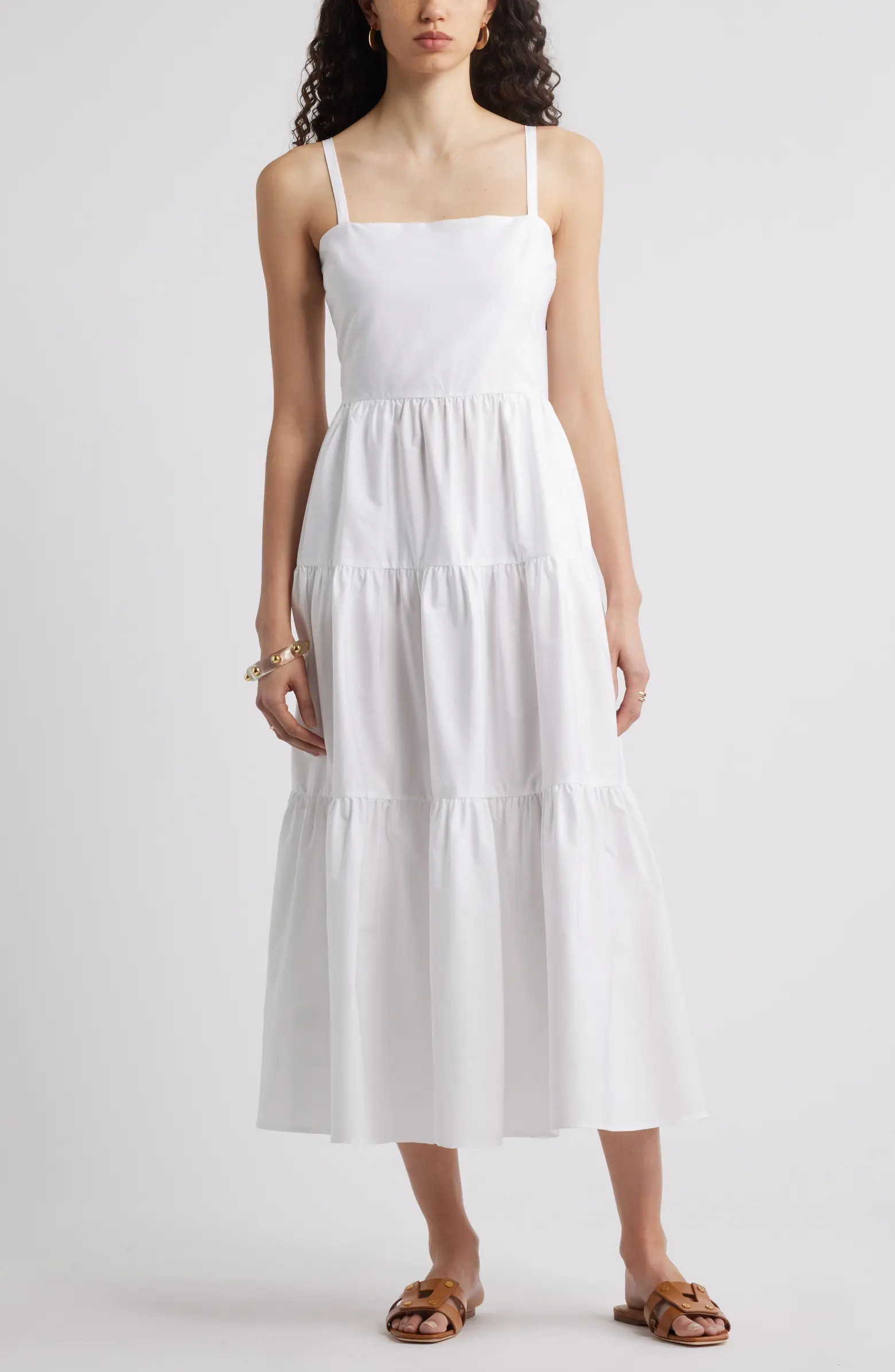 Nordstrom Cotton Poplin Tiered A-Line Dress | Nordstrom | Nordstrom