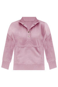 Just Go With It Mauve Henley Pullover | Pink Lily