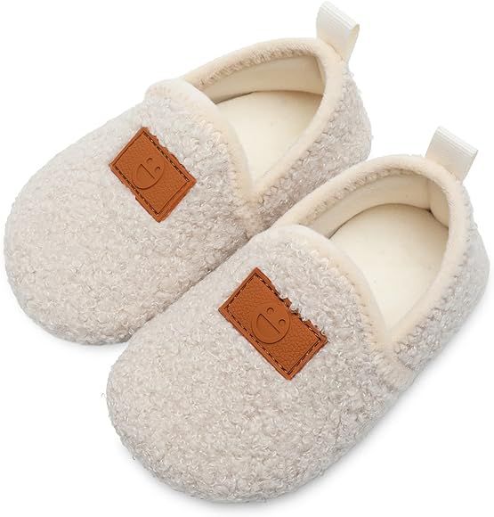 L-RUN Toddler Boys Girls House Slippers Indoor Home Shoes Warm Socks for Kids | Amazon (US)