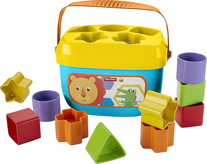 Fisher-Price Stacking Toy Baby's First Blocks Set of 10 Shapes for Sorting Play for Infants Ages ... | Amazon (US)