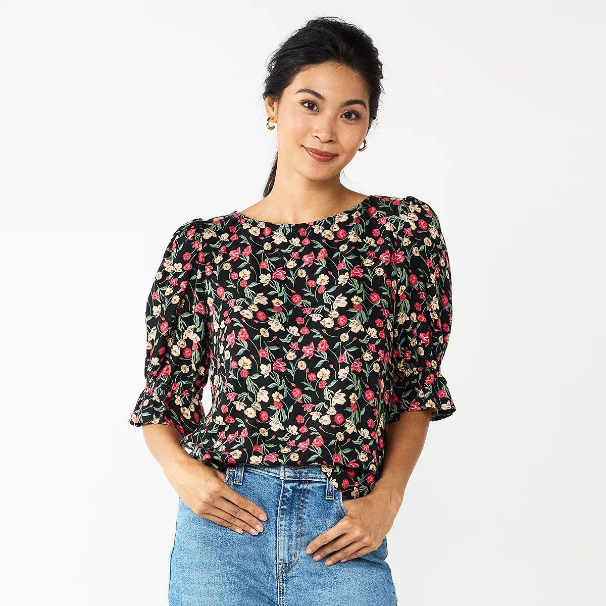 Women's DRAPER JAMES RSVP™ Cinched Elbow Sleeve Top | Kohl's