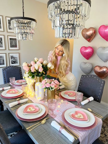 Valentine’s Day home. Valentine’s Day table decor. Valentine’s Day decorations. Heart balloons. Valentine’s Day party 

#LTKhome #LTKSeasonal