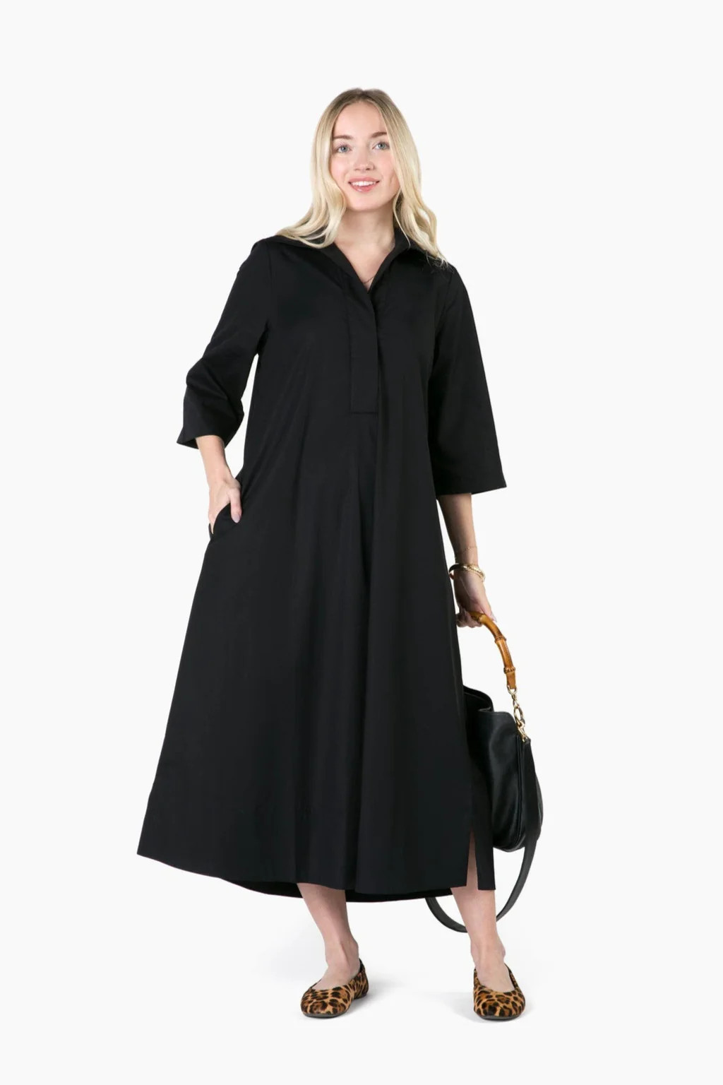 Weekender Caftan Lounge Dress - Midnight | Quiet Culture