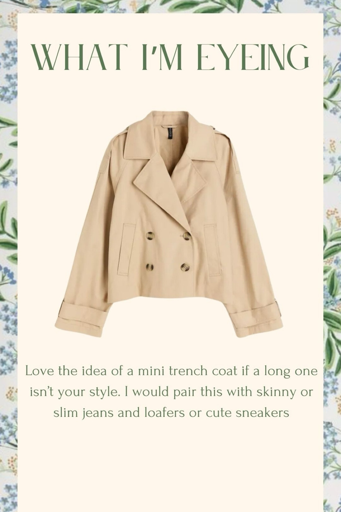 Short trench coat. So cute 

#LTKstyletip