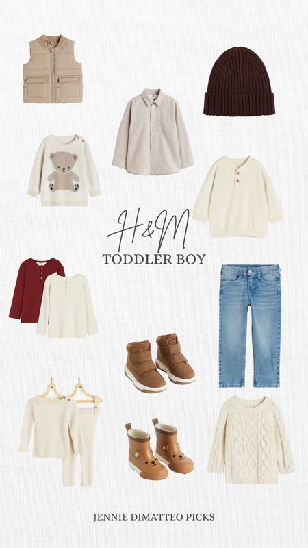 H&M, toddler boys. Sweaters, Henley, jeans, boots, neutral, outerwear, winter style, little boys 

#LTKkids #LTKCyberWeek #LTKbaby