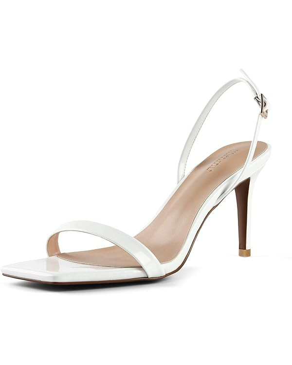 iiimmu Women's 3-Inch Stiletto Heeled Sandals, Square Open Toe Slingback, Cute and Sassy Summer P... | Amazon (US)