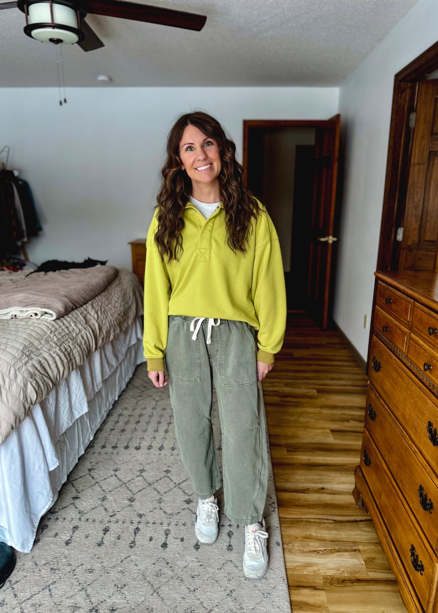 Small in my tee shirt, xs in my sweatshirt, xs in my green barrel pants (green color—I also have the tan/brown color), and 6 in my sneakers (also linked similar!)


#LTKootd #LTKPetite #LTKgrwm
