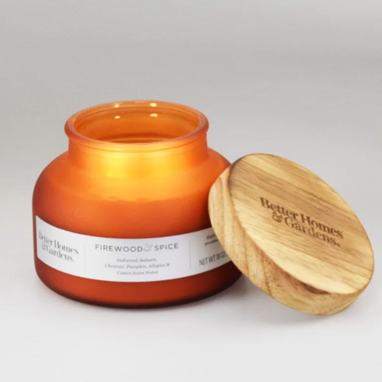 Better Homes & Gardens 18oz Firewood & Spice Scented 2-Wick Bell Jar Candle | Walmart (US)