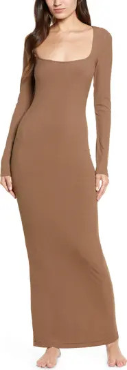 SKIMS Lounge Ribbed Long Sleeve Maxi Dress | Nordstrom | Nordstrom