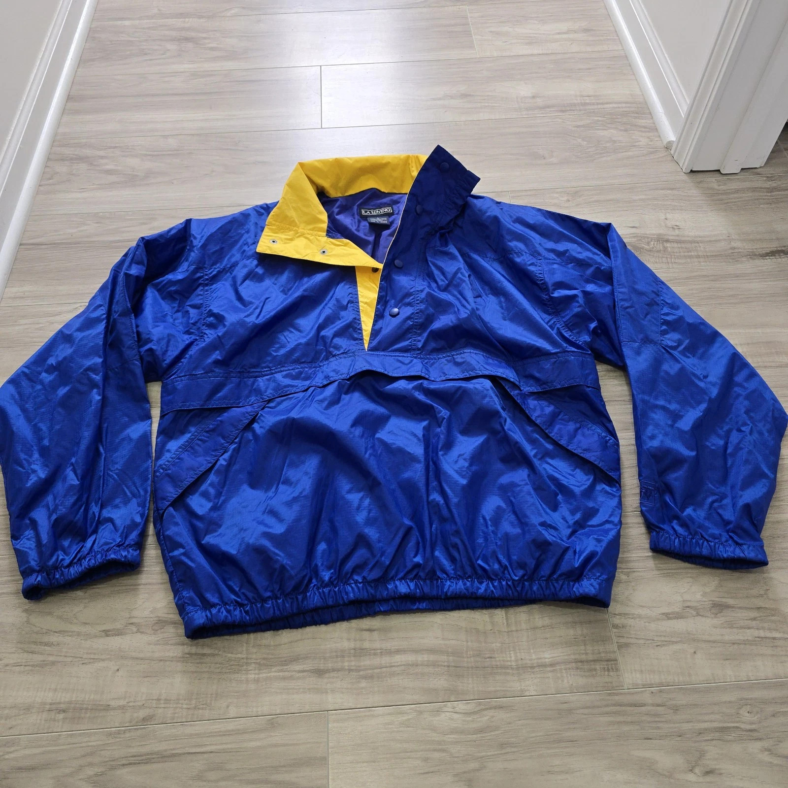 LA Loving Men’s Vintage Blue Yellow Pullover Windbreaker Jacket Large | eBay US