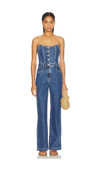 Viva Jumpsuit in Mid Blue | Revolve Clothing (Global)