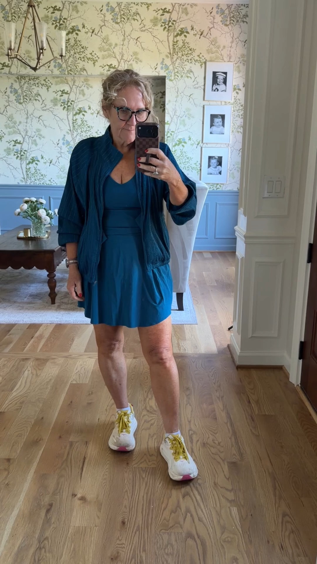 Activewear on sale!!! 
Med in tops large in skort. This is the 16” length. 

Hoka are the best! I don’t need with my running shoes.

#LTKOver40 #LTKSaleAlert #LTKActive