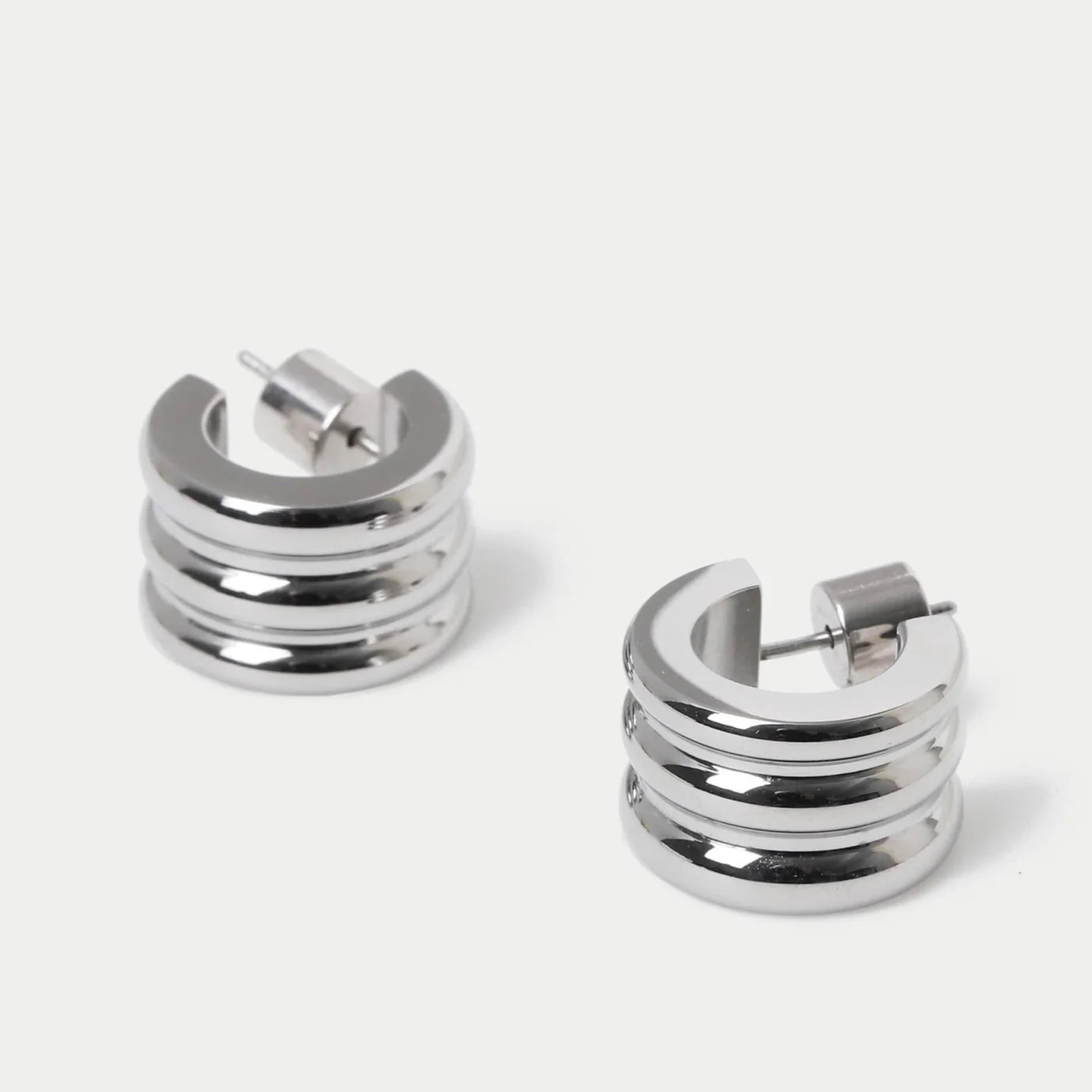 RIDGE HOOP EARRINGS - SILVER PLATED | WAT The Brand