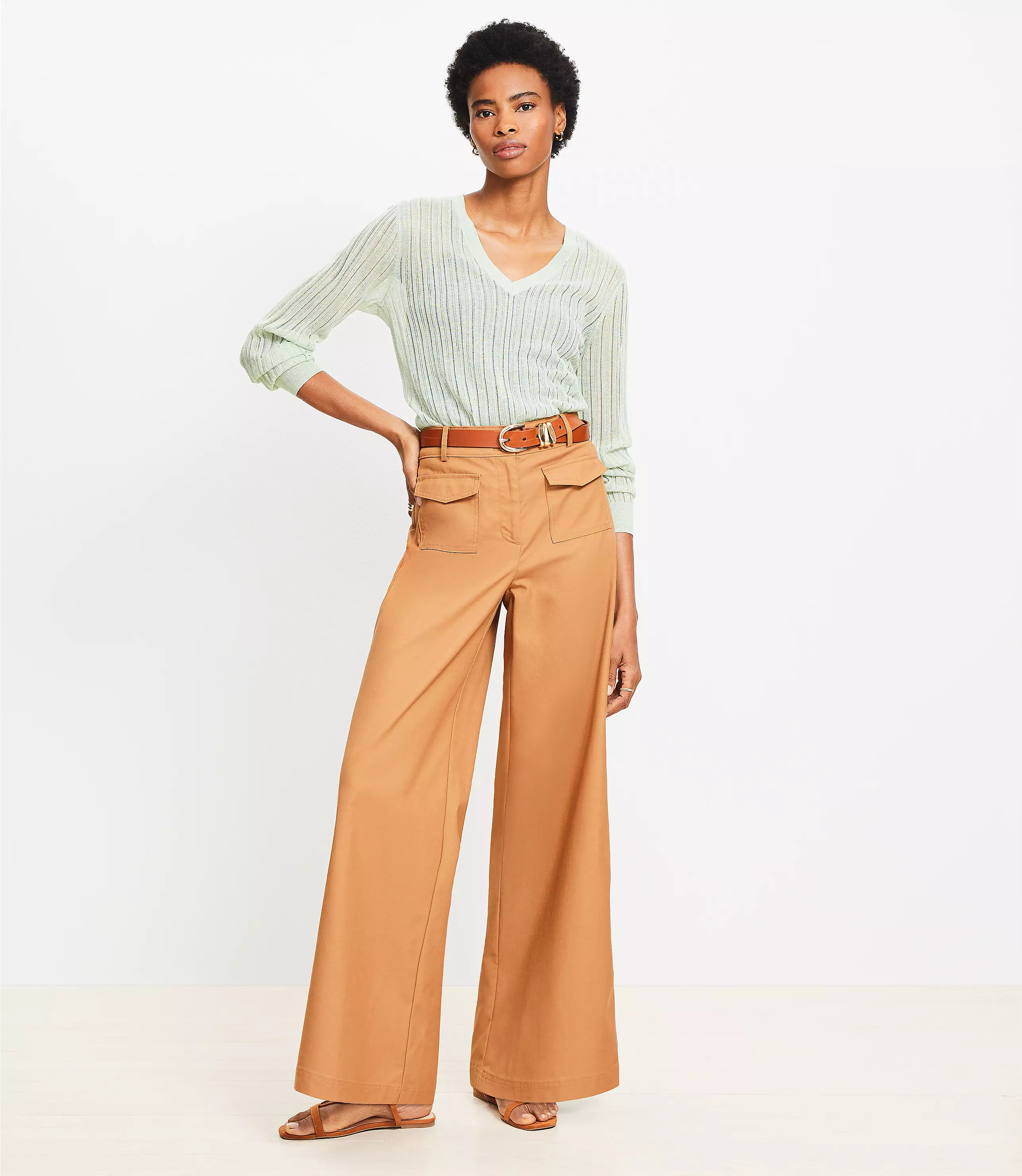 Tall Patch Pocket Wide Leg Pants | LOFT