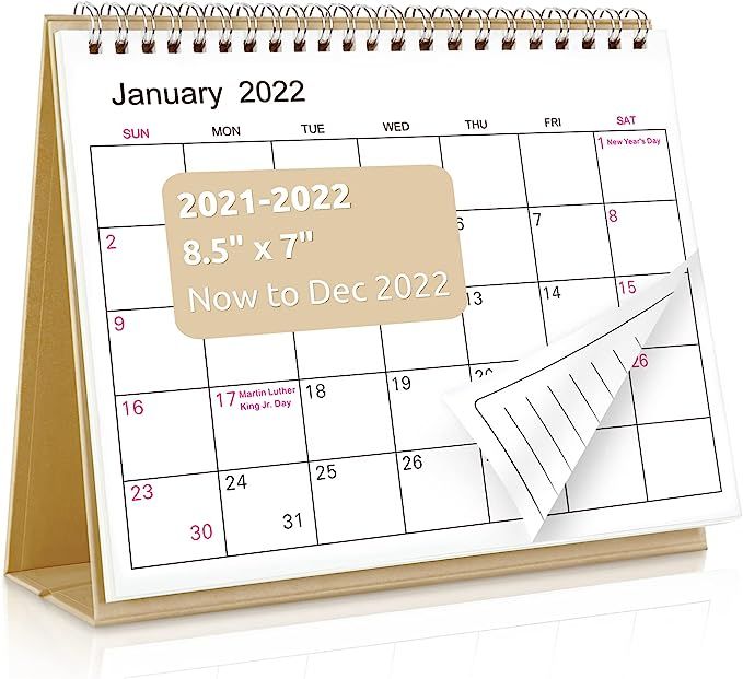 SKYDUE Small Desk Calendar 2021-2022, Stand Up Calendar, from Now to Dec 2022 as Academic Calenda... | Amazon (US)