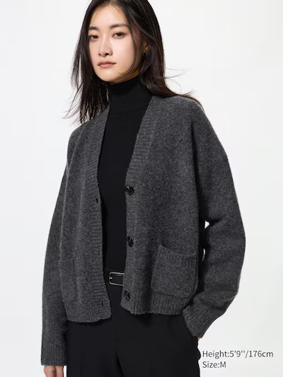 Soufflé Yarn Strickjacke (kurz) | UNIQLO (DE)