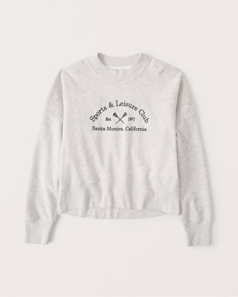 90s Sharkbite Cropped Graphic Crew Sweatshirt | Abercrombie & Fitch (US)