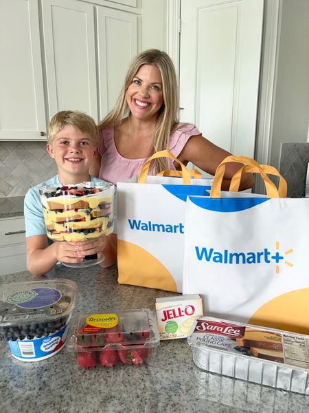 A Berry Trifle is one of our favorite springtime desserts because it’s easy to make, looks pretty and tastes even better than it looks! #WalmartPartner I use my #WalmartPlus membership to order everything I need on the Walmart app and have it delivered to my door for free! It’s so yummy and I love that the kids can help me make it. 

Recipe: 

1 pound cake (frozen or fresh) 
1lb of strawberries 
1lb of blueberries 
1 container of whipped topping 
1 package of instant vanilla pudding 

Make the vanilla pudding according to the package, wash & slide the fruit and the pound cake then start layering! We started with the pound cake then a thin layer of pudding & fruit. Repeat that 3-4 times depending on the size of your trifle dish. Top with whipped topping and some fruit. ENJOY! 

#LTKSeasonal #LTKparties #LTKfamily