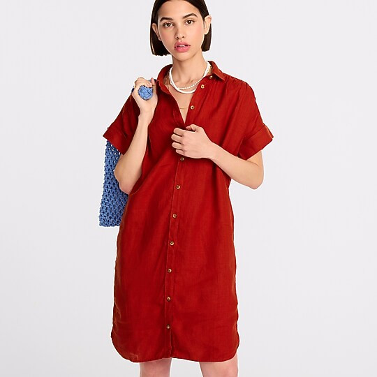 Relaxed-fit linen shirtdress | J. Crew US