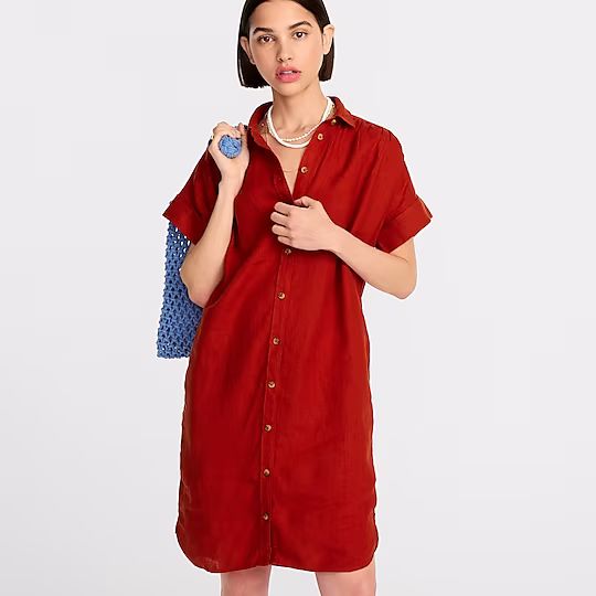 Relaxed-fit linen shirtdress | J.Crew US