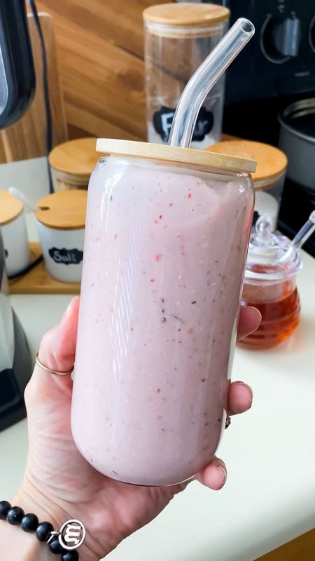 If your looking for a new smoothie to try, this is the one! 
My husband and I are big time smoothie people. There are lots of different kinds and ways to make them. I’m big on strawberry/banana, The hubs likes oats/berries, and most of the time he adds peanut butter. So made us a combination of the two. 
I’m sure there are similar or alike smoothies. But, this is our own little concoction. 

Ingredients:
• 3 to 4 bananas (fresh) 
• 1/4 cup oats 
• 5 strawberries (frozen)
• 2 blackberries (fresh)
• 3 raspberries (fresh)
• 8 blueberries (fresh)
• 2 to 2 1/2 cups almond milk (or milk of your choice)
• 1 tsp vanilla 
• small drizzle of raw unfiltered honey (or more depending on dietary restrictions) 
• Few scoops of ice 

Price ranges: $10-$160
#amazonfinds #founditonamazon #morningsmoothie #amazonmusthaves #smoothieaccessories #quickbreakfast 

#LTKfit #LTKFind #LTKhome