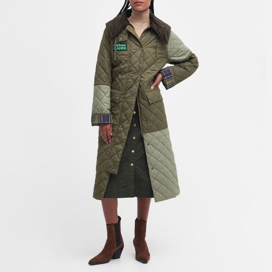 Barbour x GANNI Burghley Quilted Shell Coat | Coggles (Global)