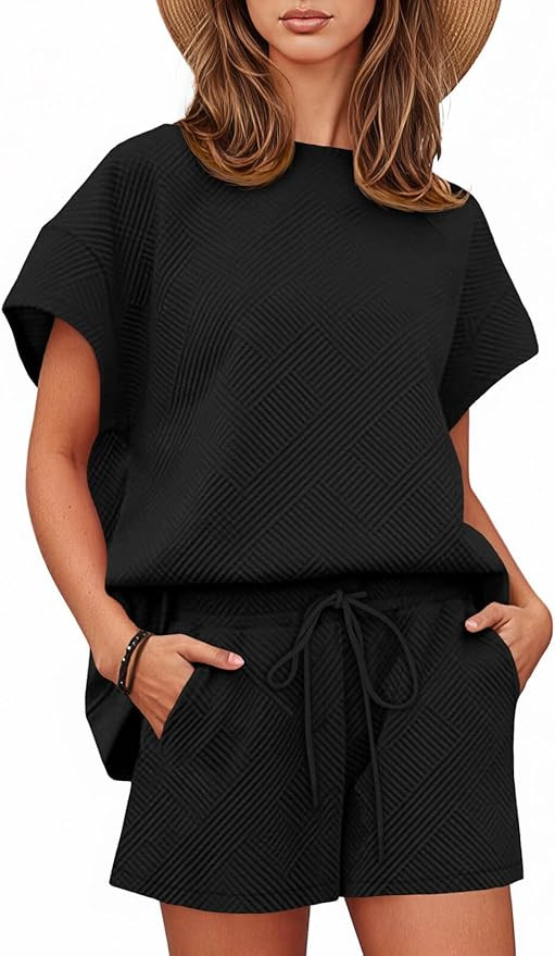 Tankaneo Womens 2 Piece Short Sets Outfits Summer Matching Lounge Set Casual Short Sleeve Tops an... | Amazon (US)