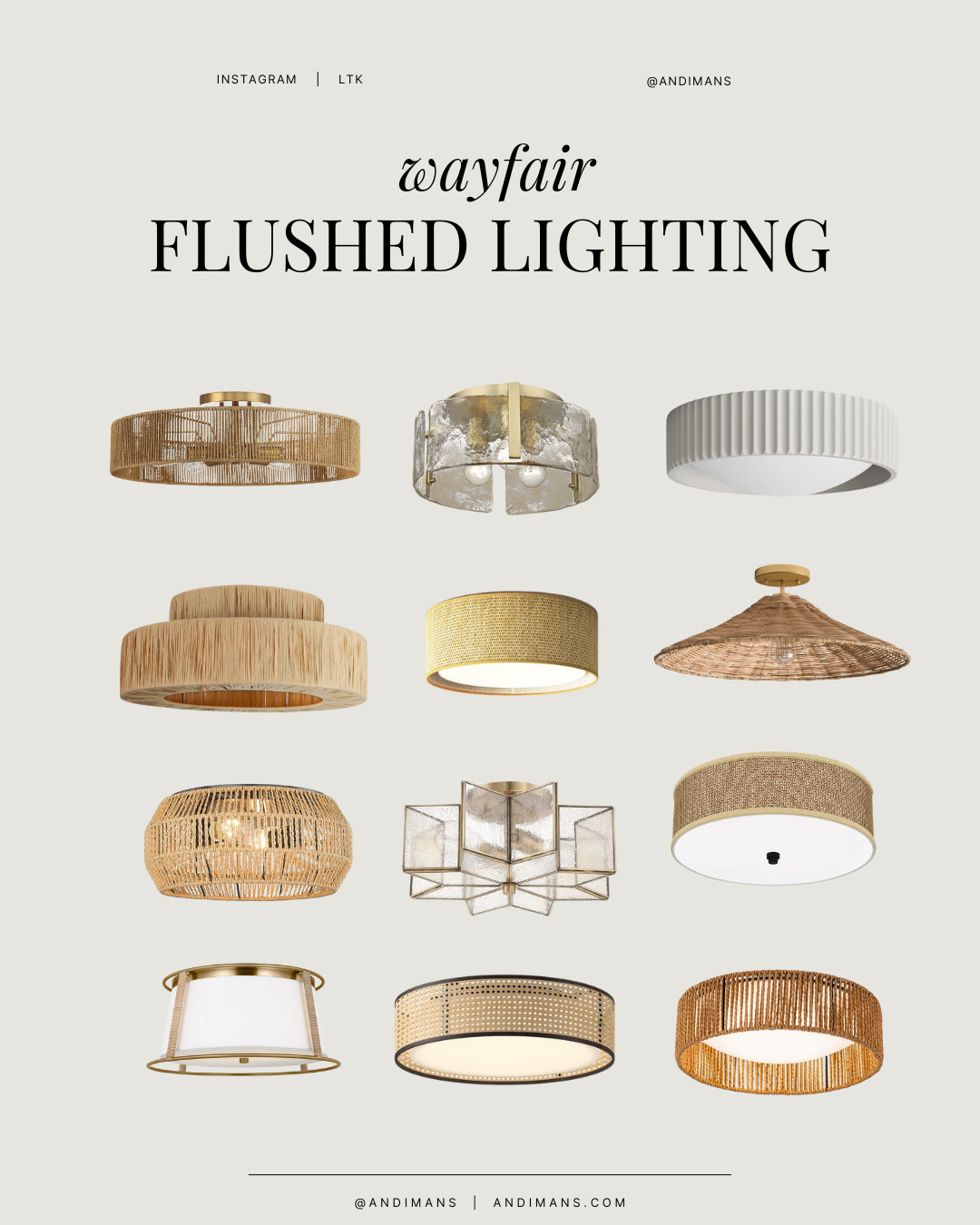 Sharing the prettiest earthy Wayfair flush mount lights I’ve found, perfect if you want your space to feel finished without overwhelming it. Great for hallways, bedrooms, laundry rooms, and any spot that needs good light + grounded style. 

 #LTKHome #LTKSaleAlert #LTKFindsUnder100