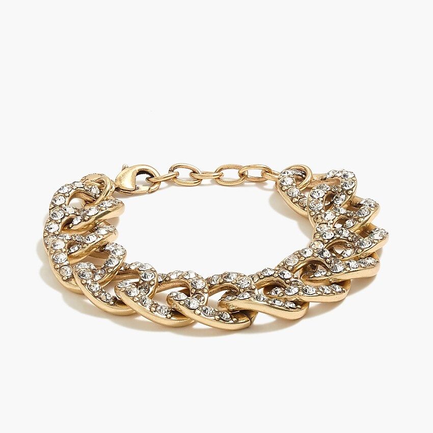 Pavé crystal link bracelet | J.Crew Factory