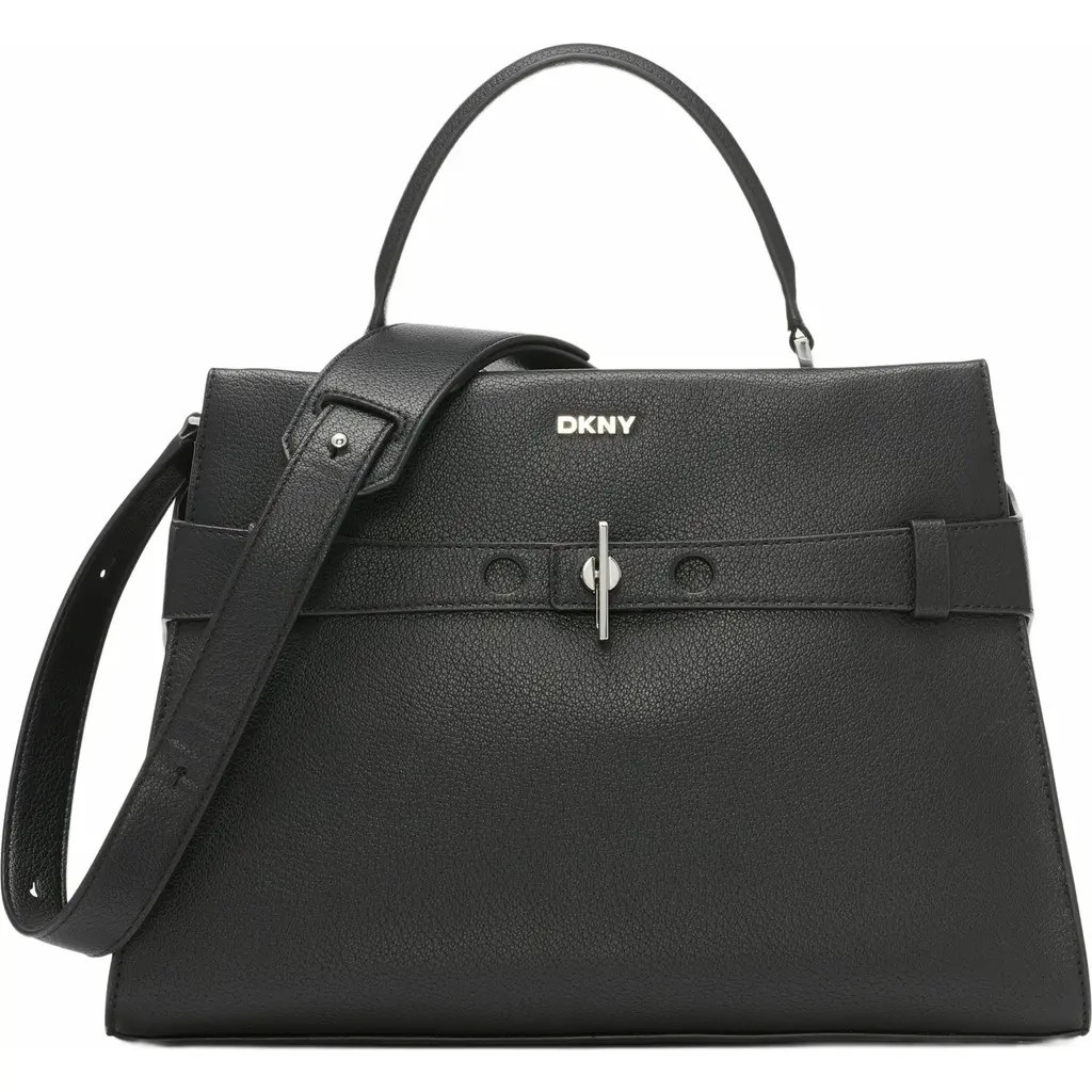 DKNY Bleeker Large Satchel in Black/silver at Nordstrom | Nordstrom