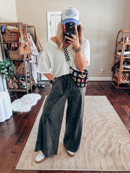 LET’S GET DRESSED comfy & casual 
•Tee size M 
•Pants @threebirdnest size M (can’t link here) save with code MANDIE 
•Sneaks sized down 
•Checkered purse strap save with code MANDIE
•Crochet tote is @oikoshandmade (can’t link here) save with code MM10 
Spring outfit, spring style, white tee, summer style, trucker hat 

#LTKstyletip #LTKover40 #LTKfindsunder50