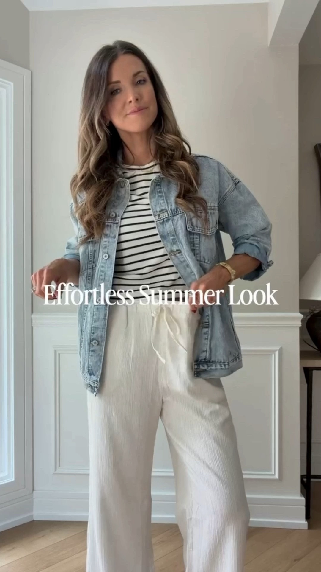 Let’s talk an effortless summer look! The perfect outfit to finish out the summer months and slowly transition into the fall. My favorite flowy pants, a staple denim jacket, and the cutest accessories. All Amazon!

#LTKgrwm #LTKootd