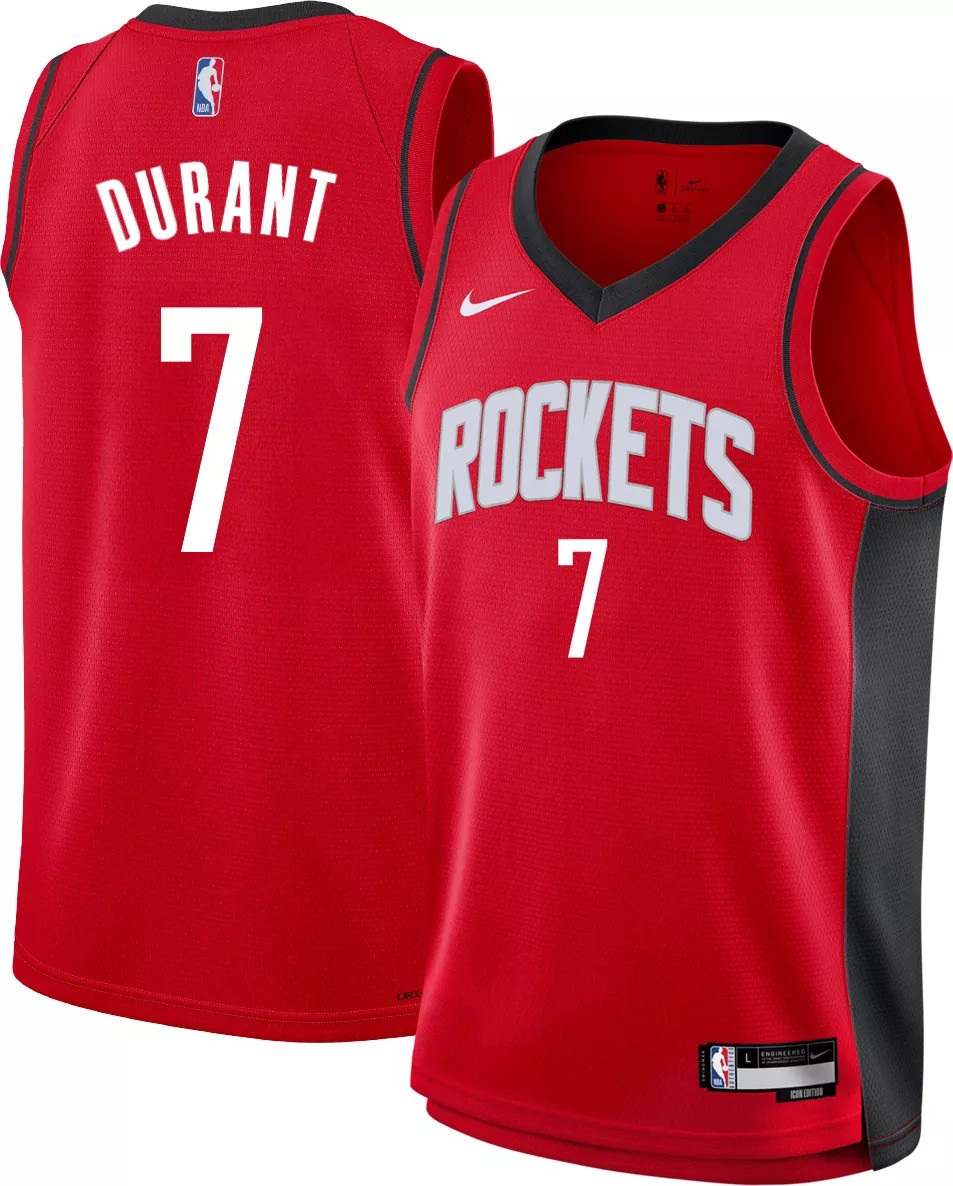 Nike Youth Houston Rockets Kevin Durant #7 Red Swingman Icon Jersey, XL | DICK'S Sporting Goods